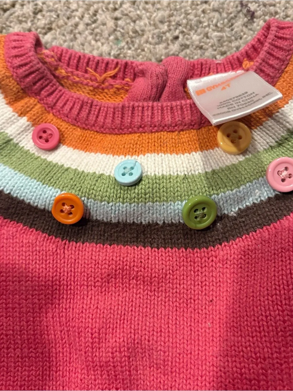 Gymboree 4T, Girls Pink Buttons Dress